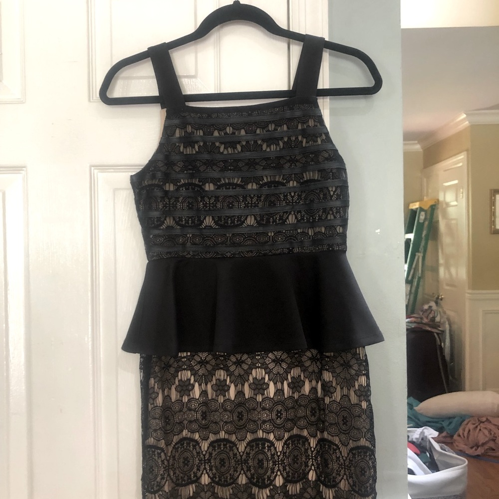 Girls black cocktail lace dress -size 14